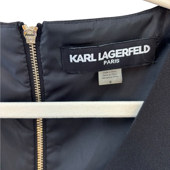 Karl Lagerfeld (size 8) Black and White Polka Dot Midi Dress - Picture 5 of 8